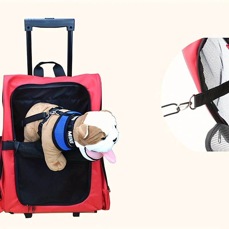 Bolsa multiusos para mascotas, transportín plegable con ruedas
