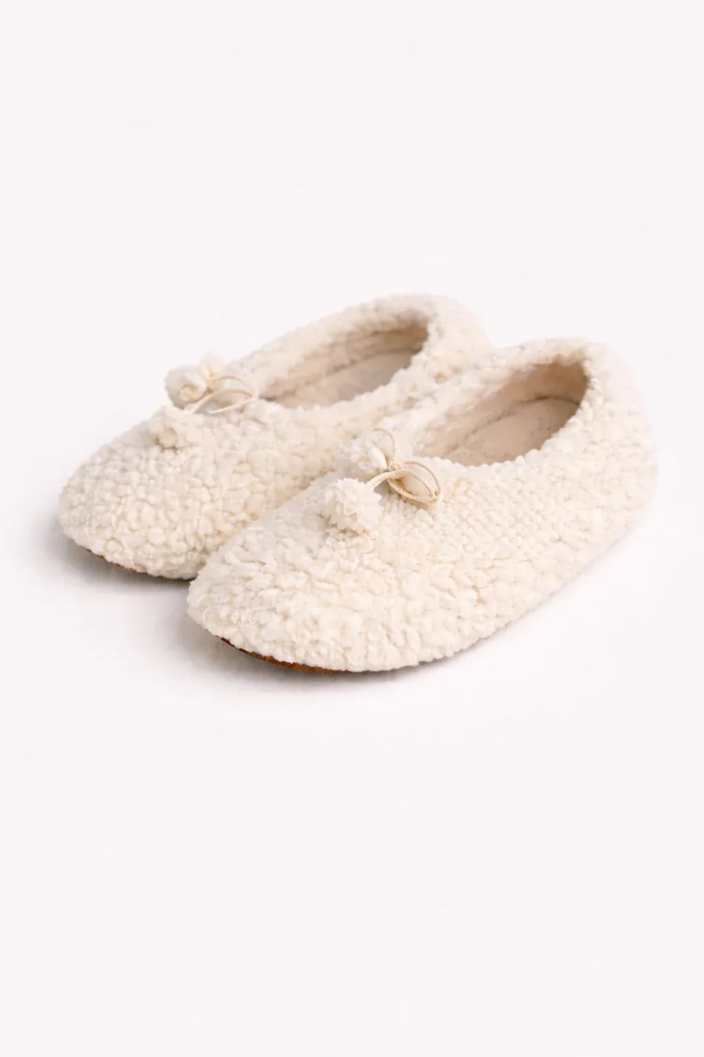 Adult Natural Wool Slippers - White-0