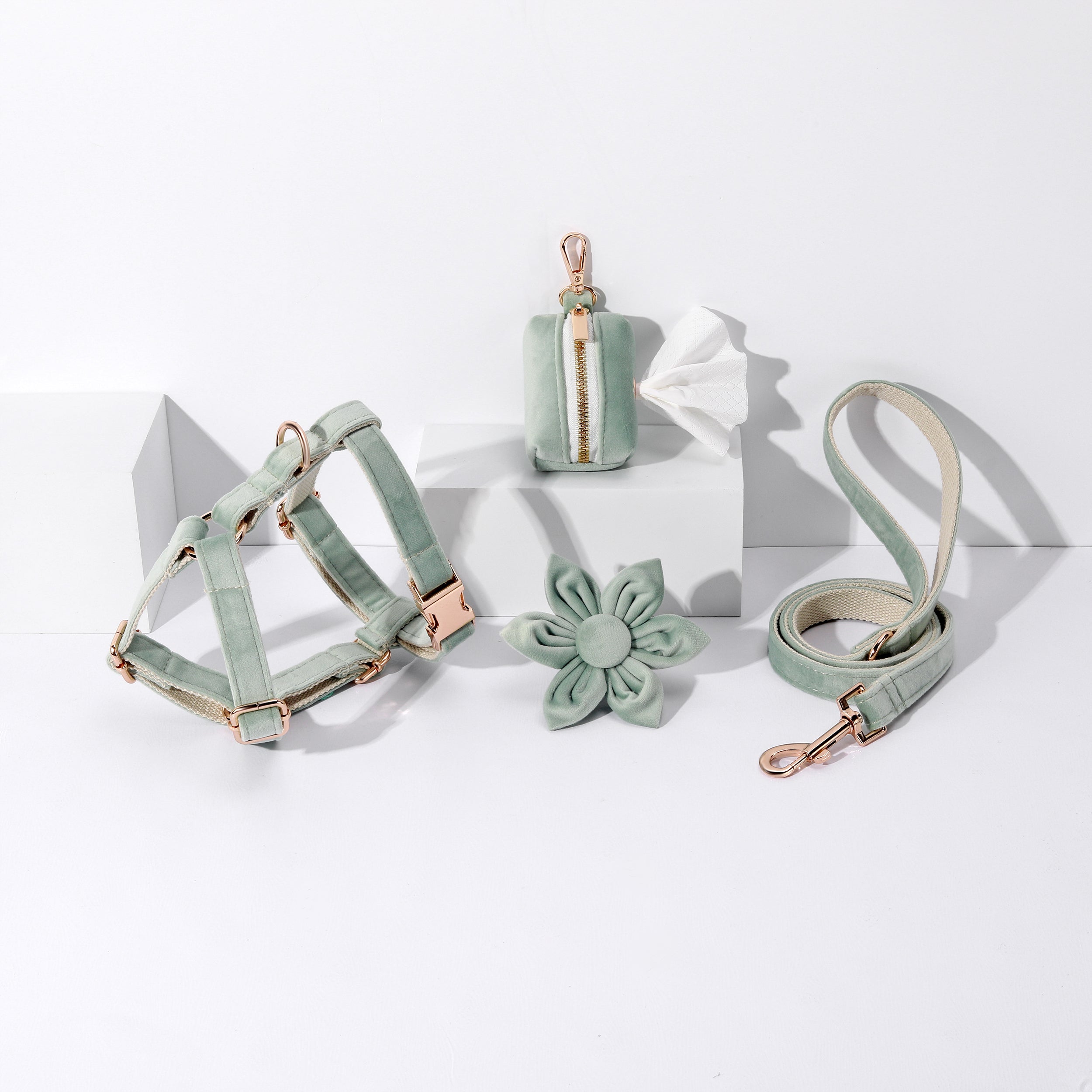PASO EN PAQUETE FLORAL - VERDE MENTA CLARO (4 piezas)