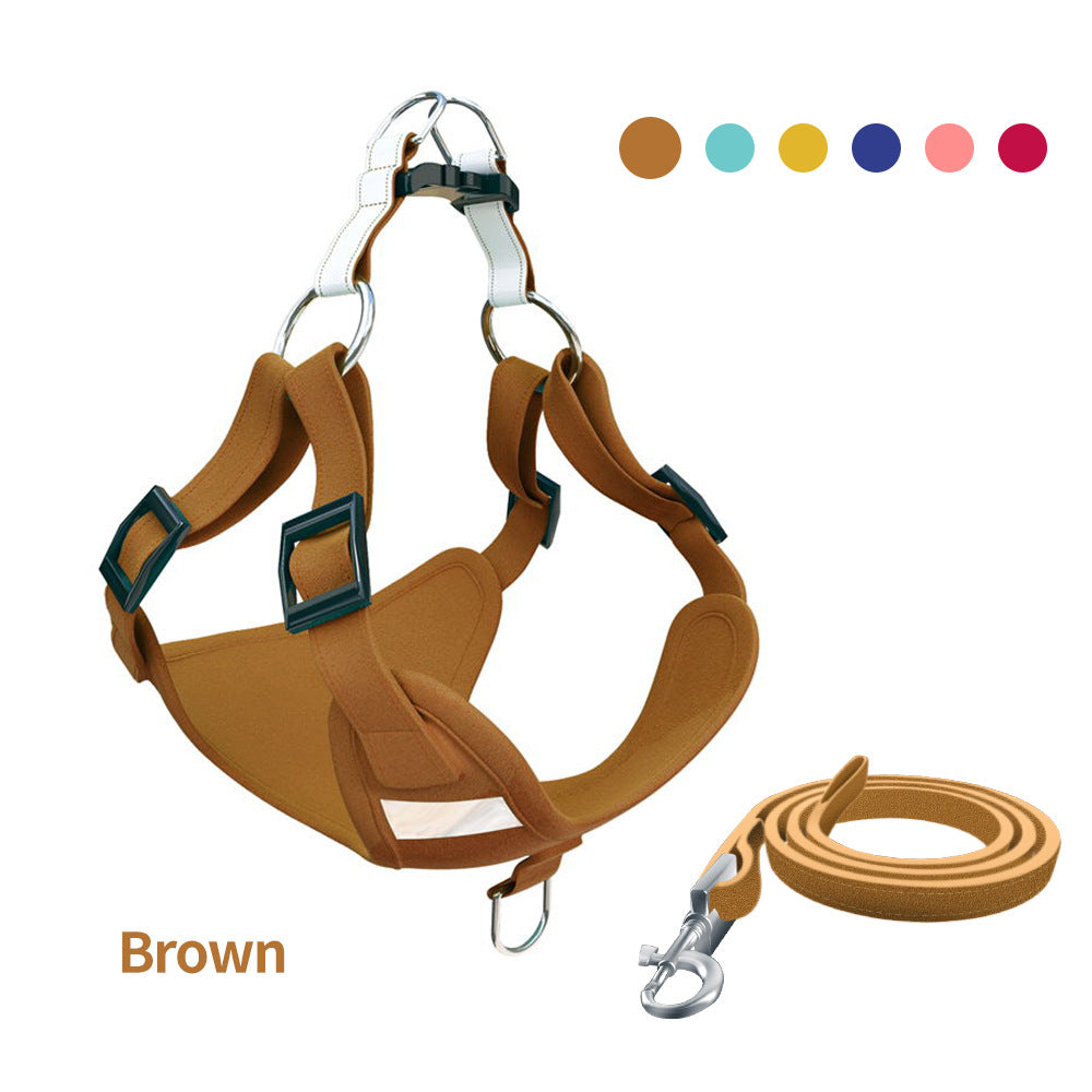 Reflective Suede Dog Vest-6