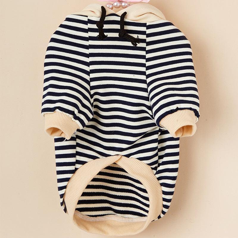 Cozy Canine Striped Hooded Sweater - Fashionable Pet Apparel-4
