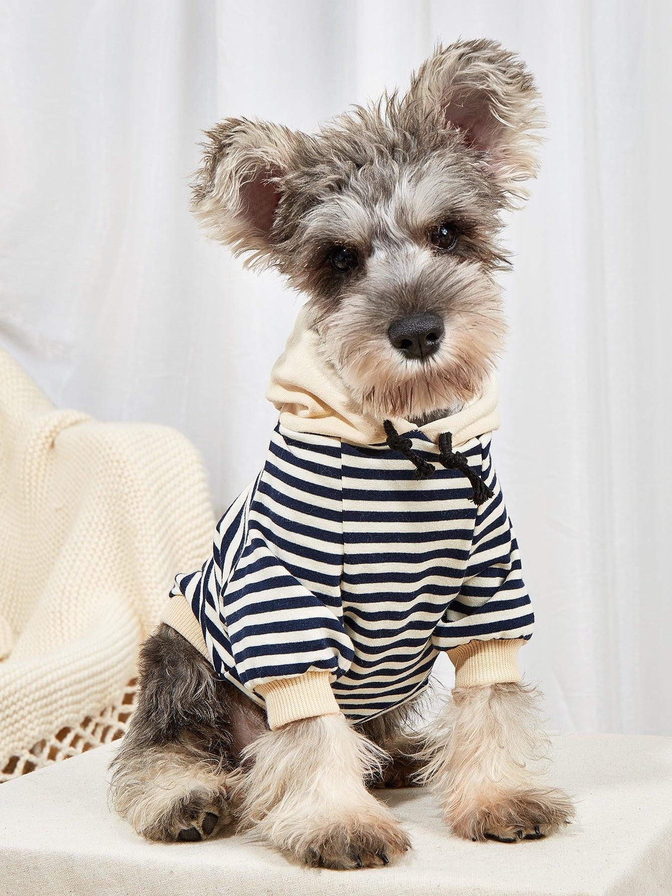 Cozy Canine Striped Hooded Sweater - Fashionable Pet Apparel-0