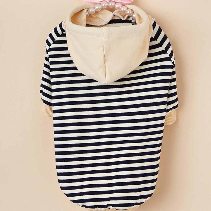 Cozy Canine Striped Hooded Sweater - Fashionable Pet Apparel-2