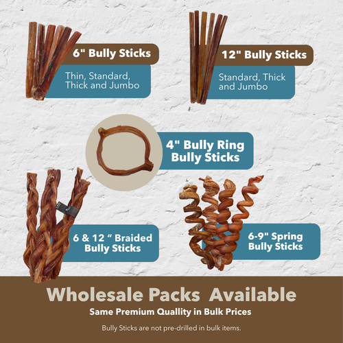 6" Thick Braided Bully Sticks