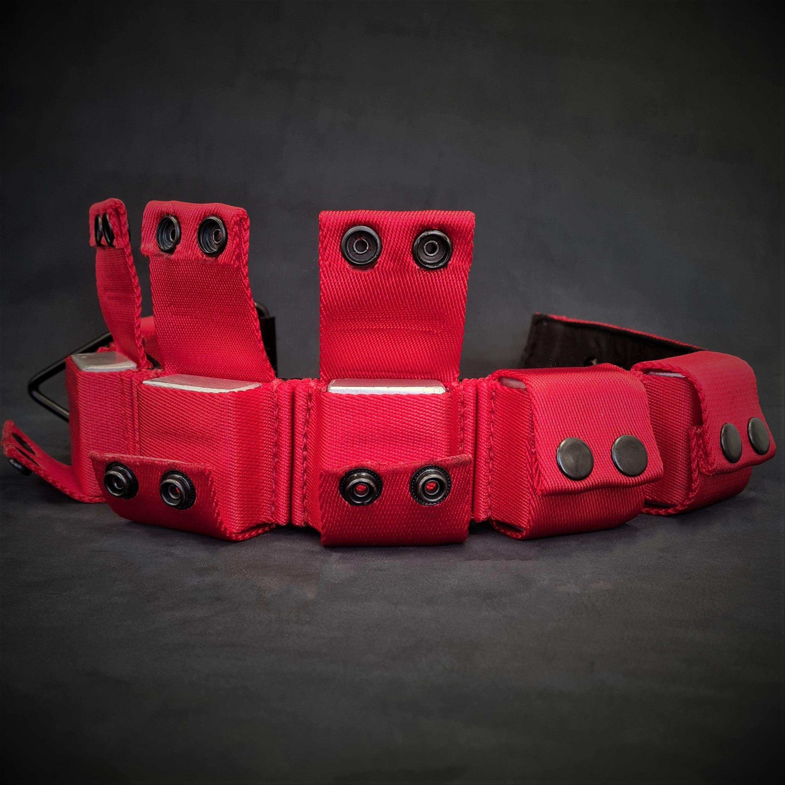 Collar de entrenamiento para perros con peso - Rojo. Razas grandes. 2.26 kg en total. Pesos removibles.