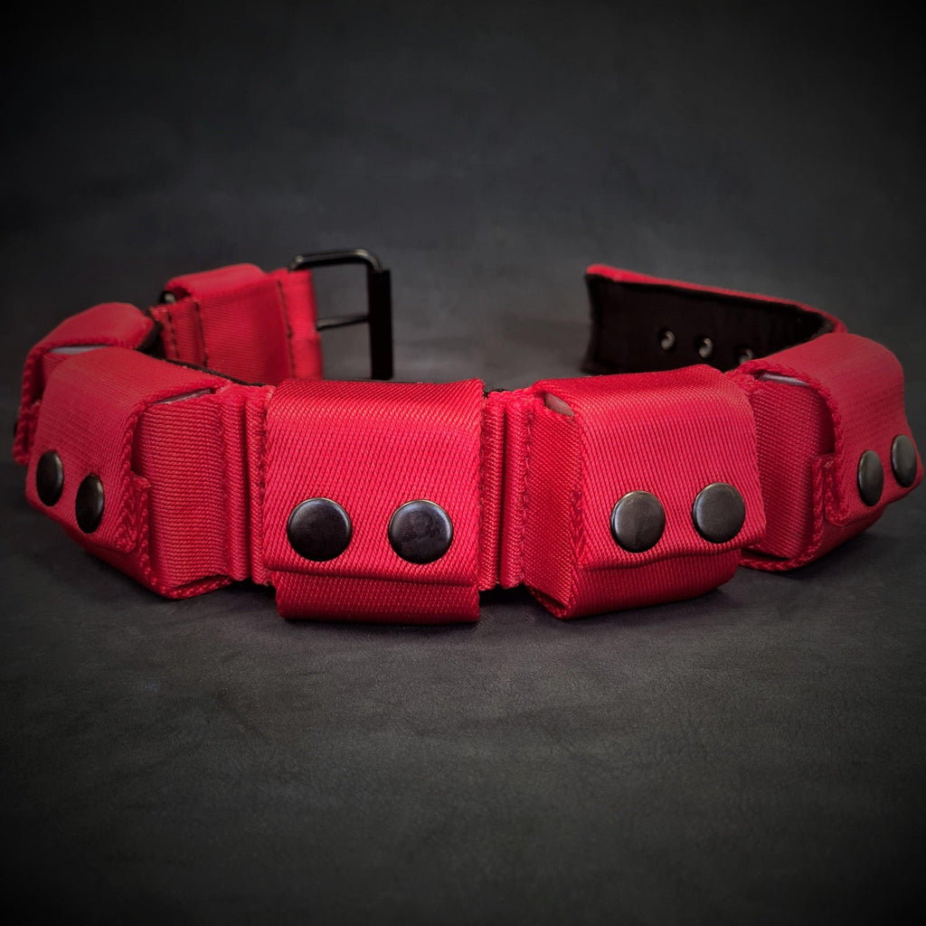 Collar de entrenamiento para perros con peso - Rojo. Razas grandes. 2.26 kg en total. Pesos removibles.